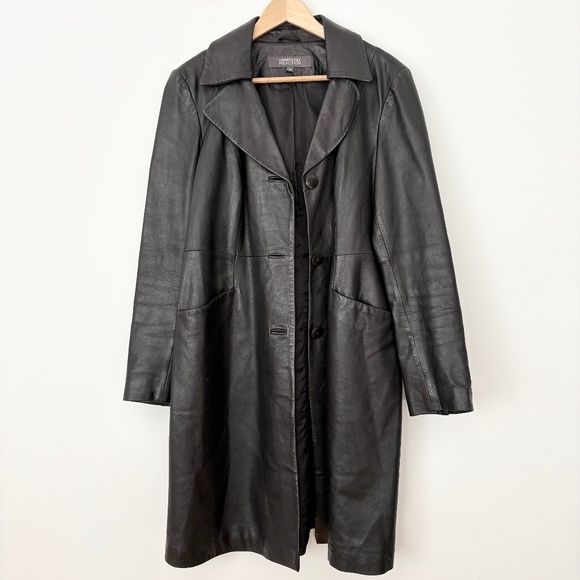 Vintage Kenneth Cole genuine leather trench coat - Picture 1 of 7